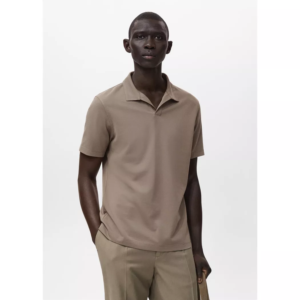 Mango Man - Poloshirt, kurzarm, für Herren, Light Beige, Größe M