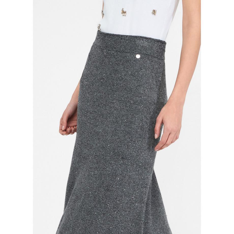LIU JO Jupe Midi Tricot Paillettes  
