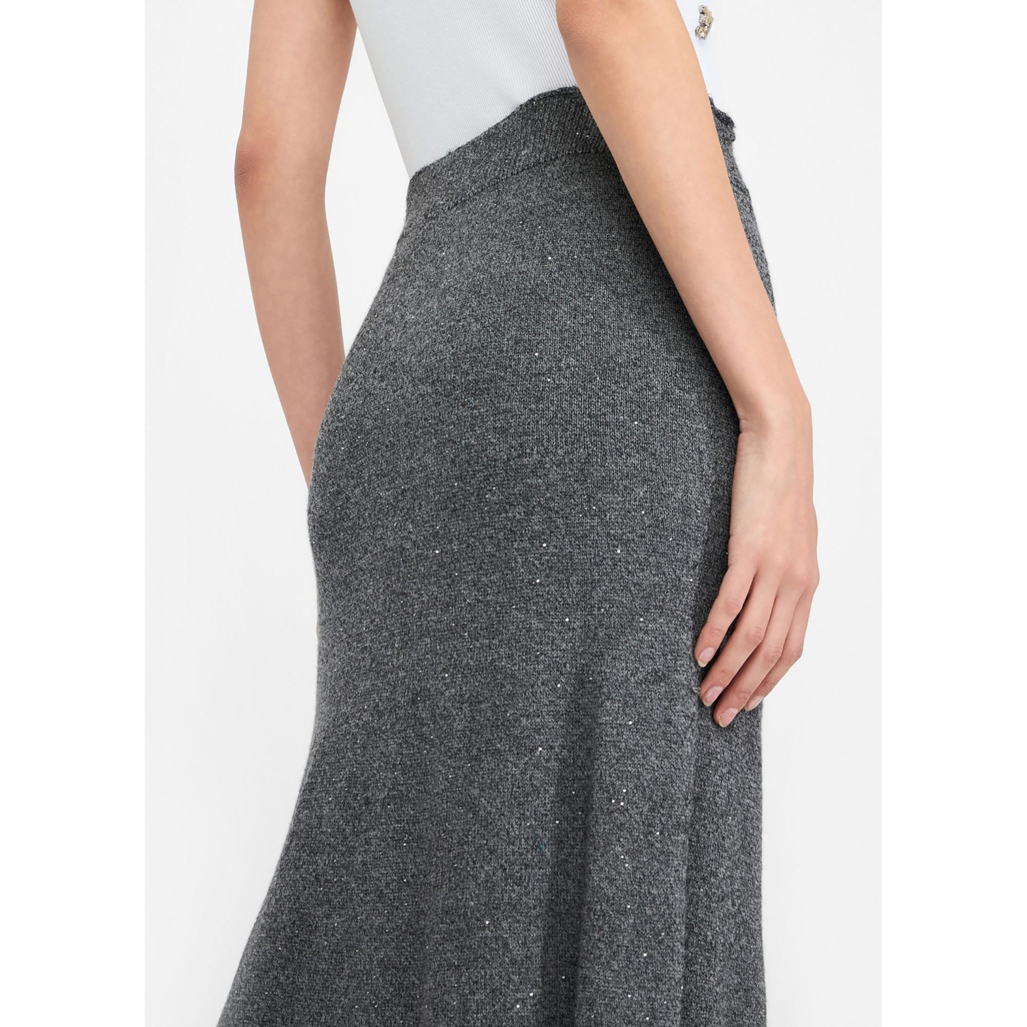 LIU JO Gonna Midi in Maglia con Paillettes  