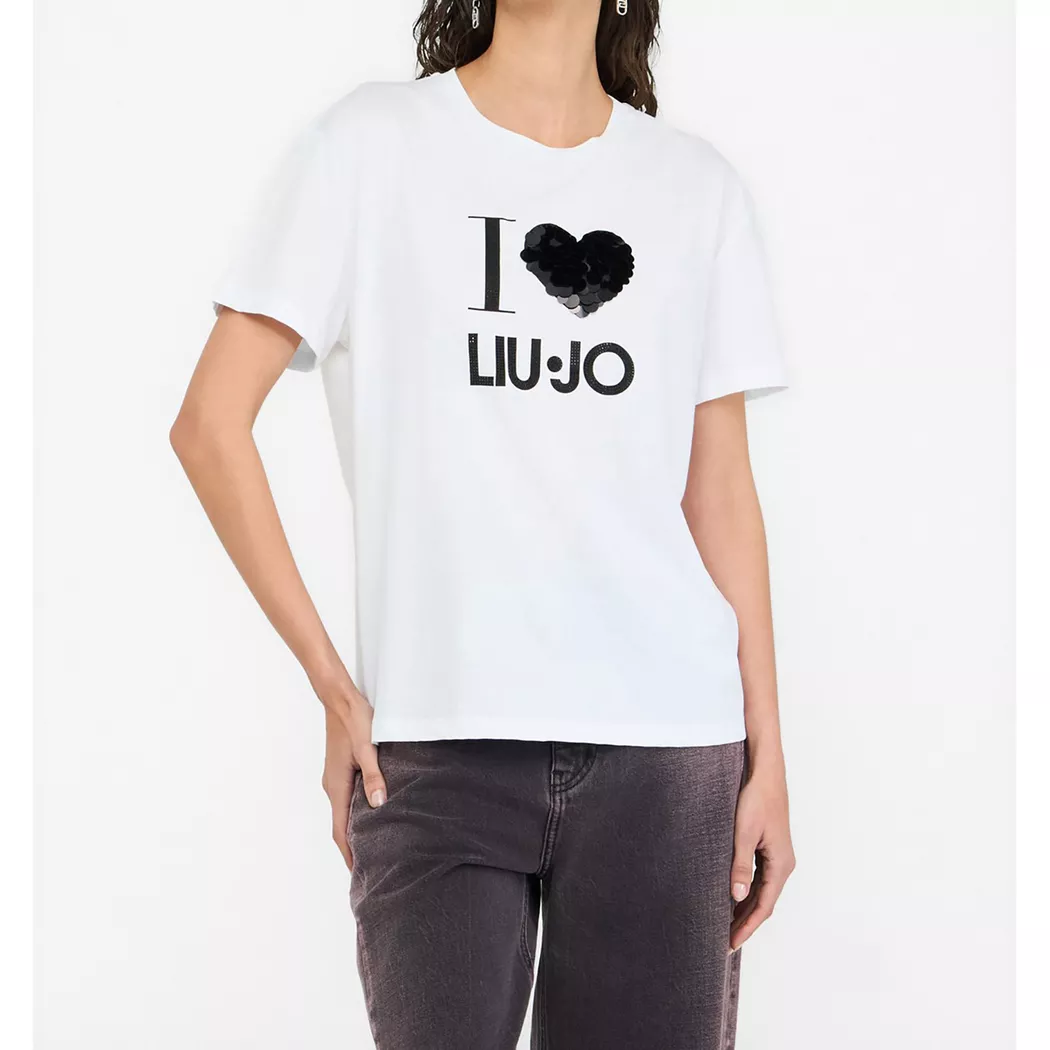 LIU JO - T-Shirt, für Damen, Weiss, Größe M 4