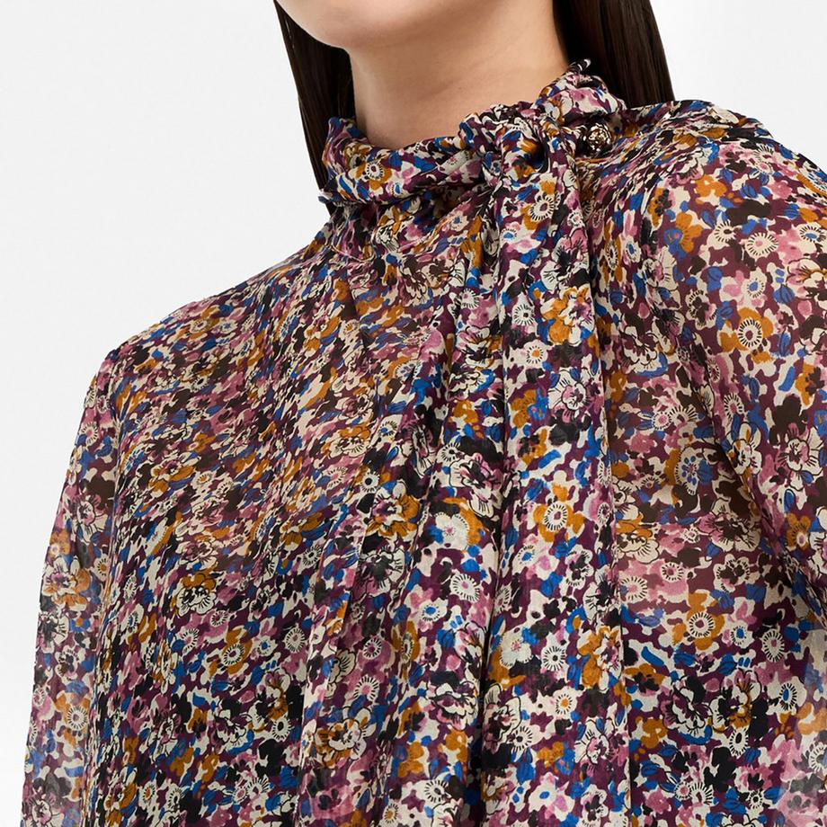 LIU JO Bluse mit Blumenmuster und Bindekragen  