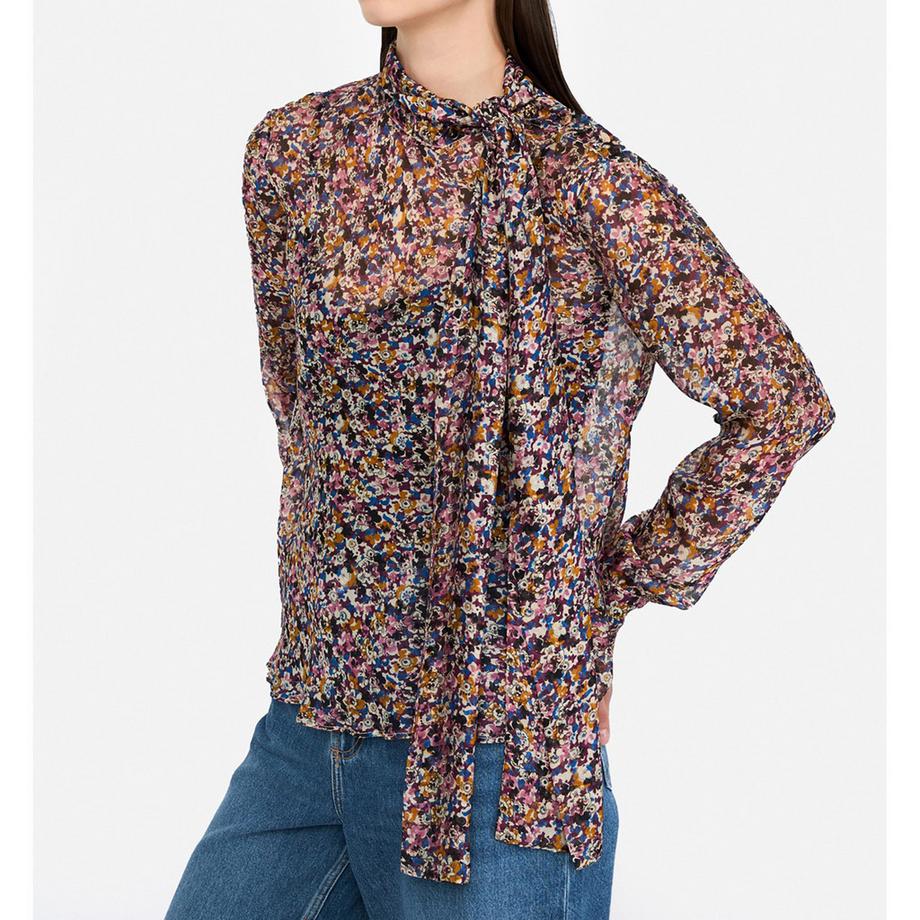 LIU JO Bluse mit Blumenmuster und Bindekragen  