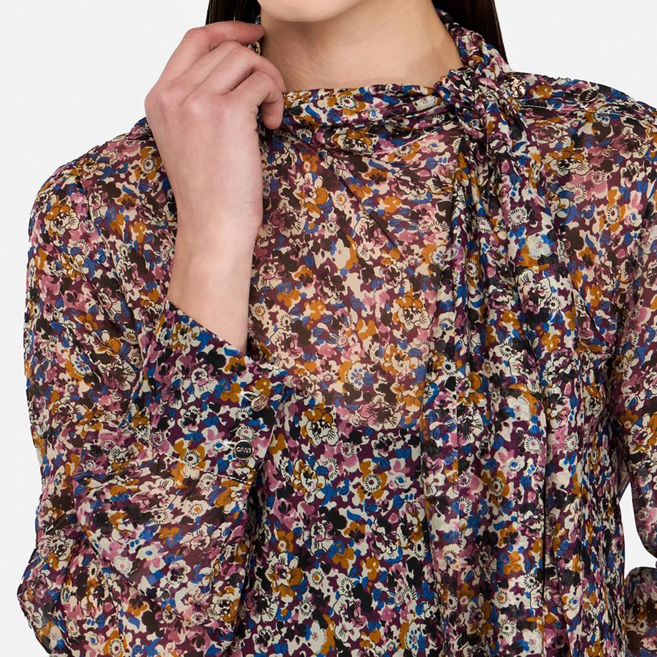 LIU JO Bluse mit Blumenmuster und Bindekragen  
