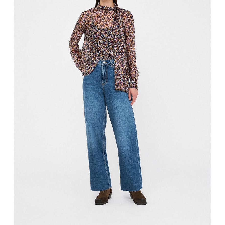 LIU JO Bluse mit Blumenmuster und Bindekragen  