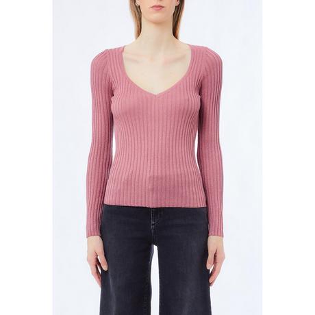 LIU JO Maglione a costine scollo a V  