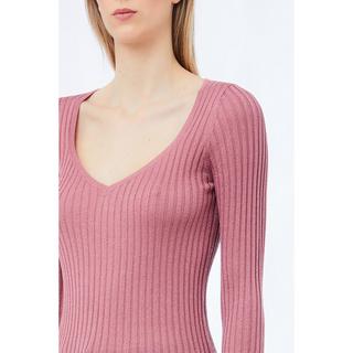 LIU JO Maglione a costine scollo a V  