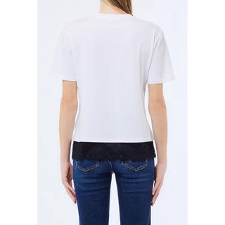 LIU JO T-Shirt Bordo Pizzo Fiocco Applicato  