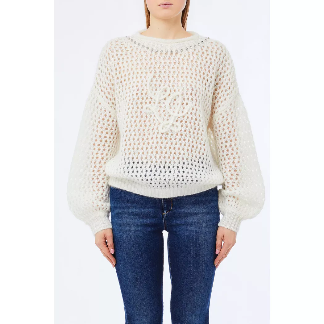 LIU JO - Pullover, für Damen, Offwhite, Größe XS 2