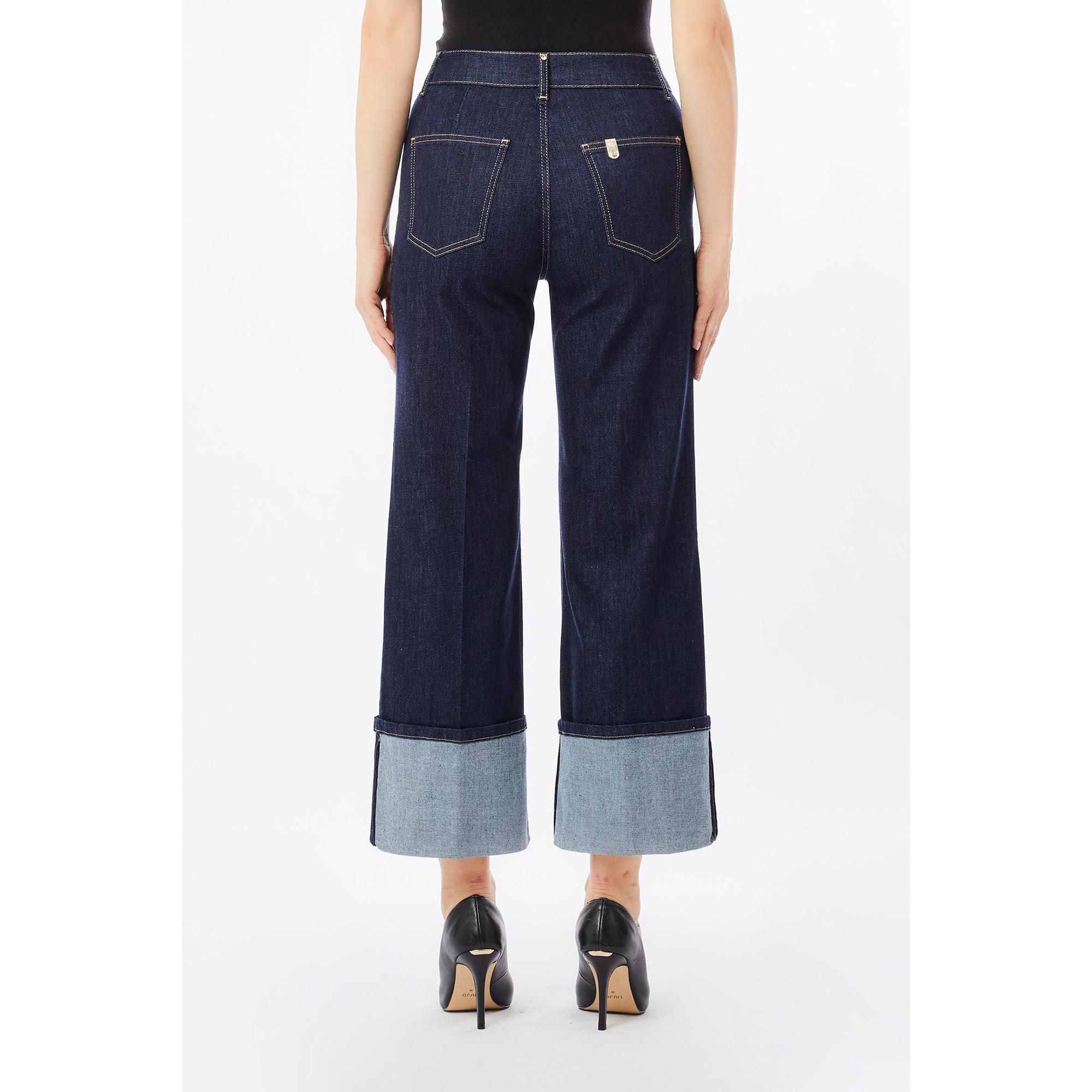 LIU JO Jeans Ampio Svasato con Risvolto  