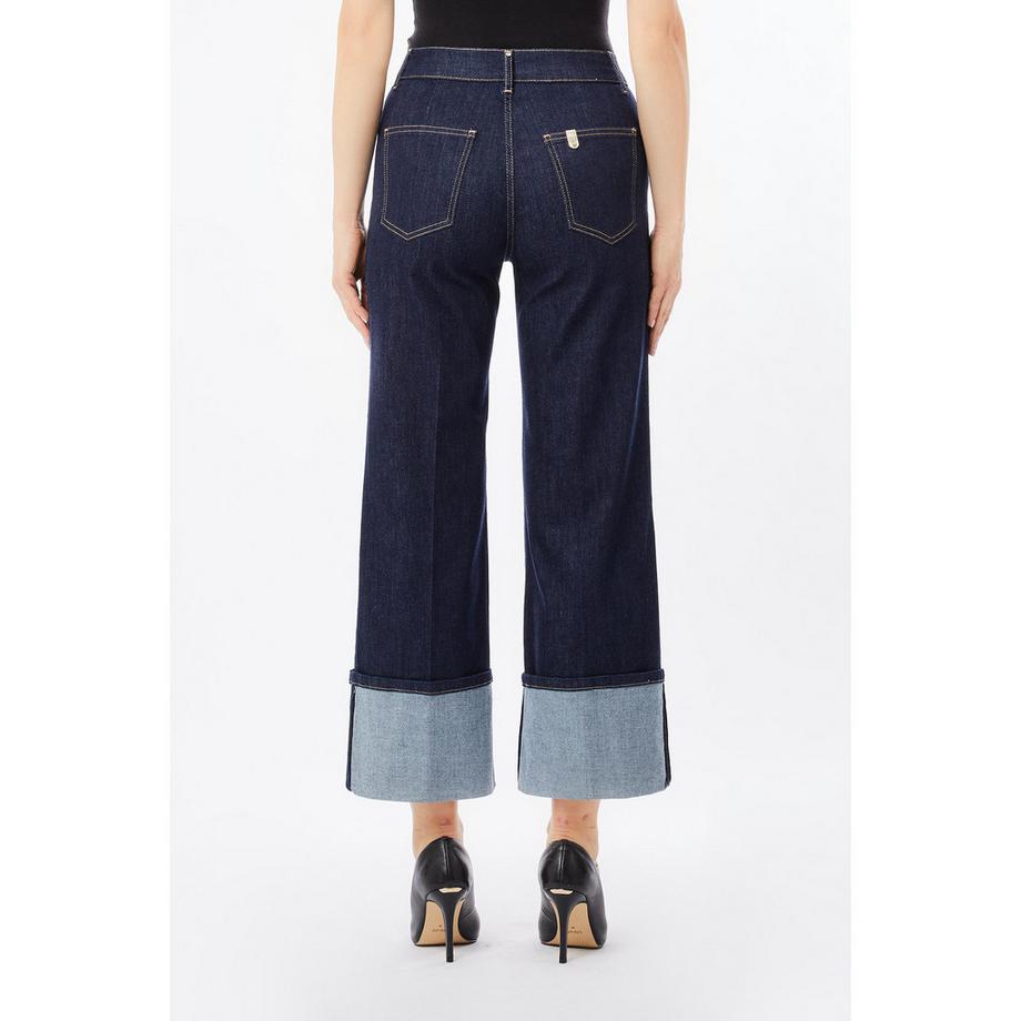 LIU JO Weite Schlagjeans mit Umschlag  