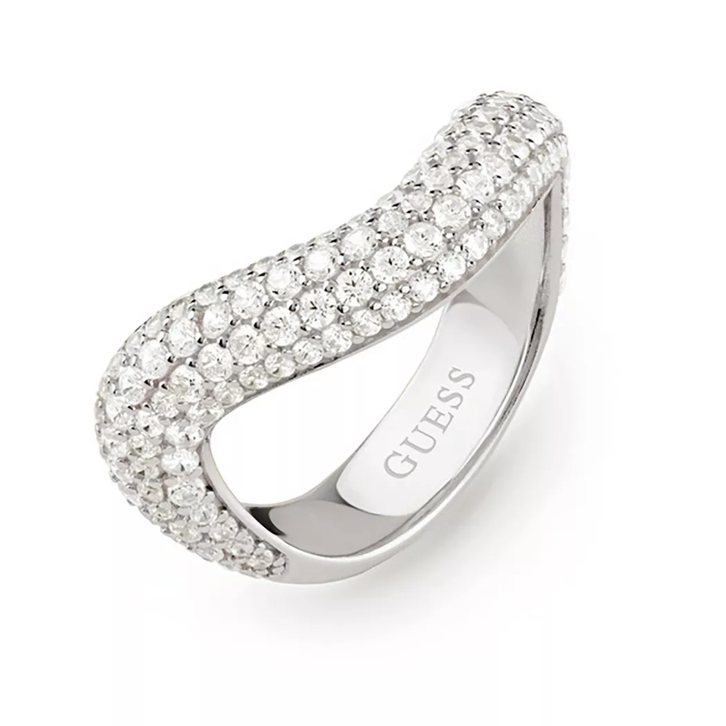 Guess - Ring, Double Wave, 54, Silber