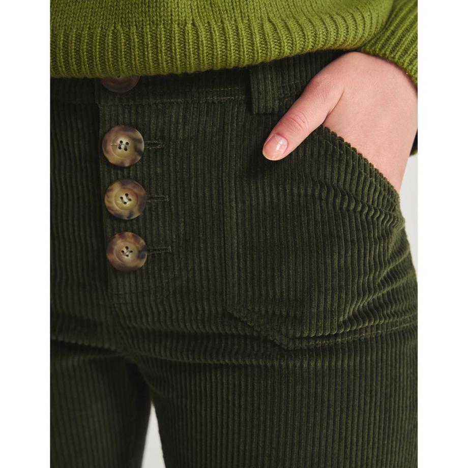 Inès de la Fressange Pantalon en velours côtelé évasé  