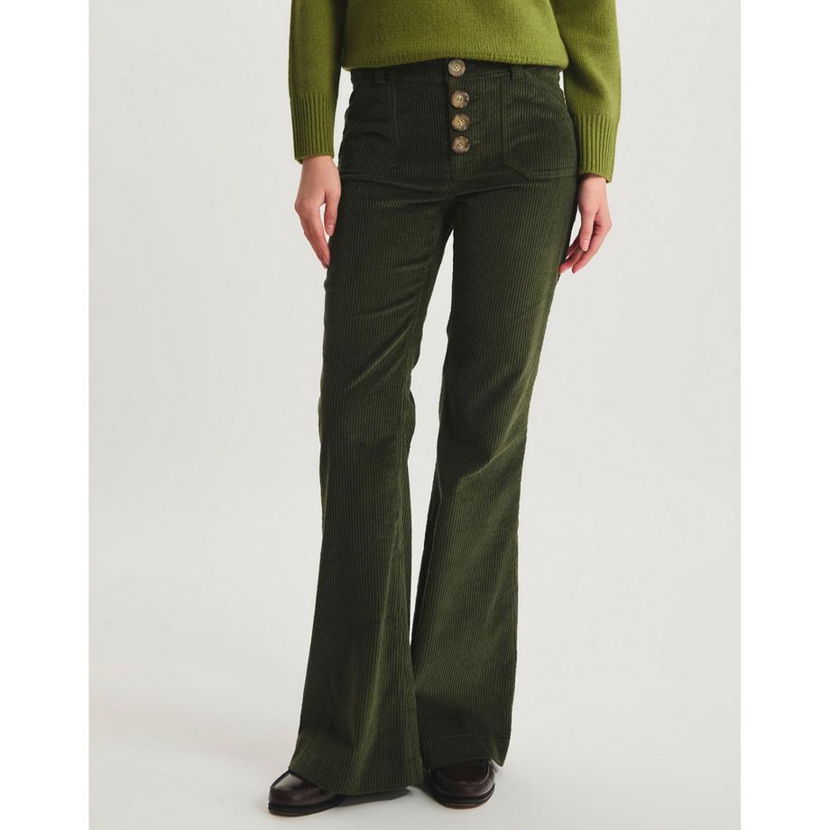 Inès de la Fressange Pantalon en velours côtelé évasé  