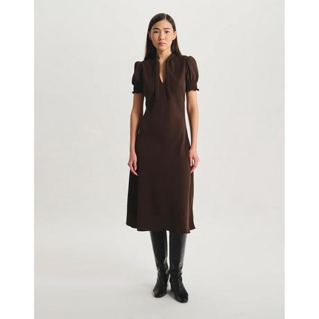 Inès de la Fressange Cerise Keyhole Neck Abito Midi  