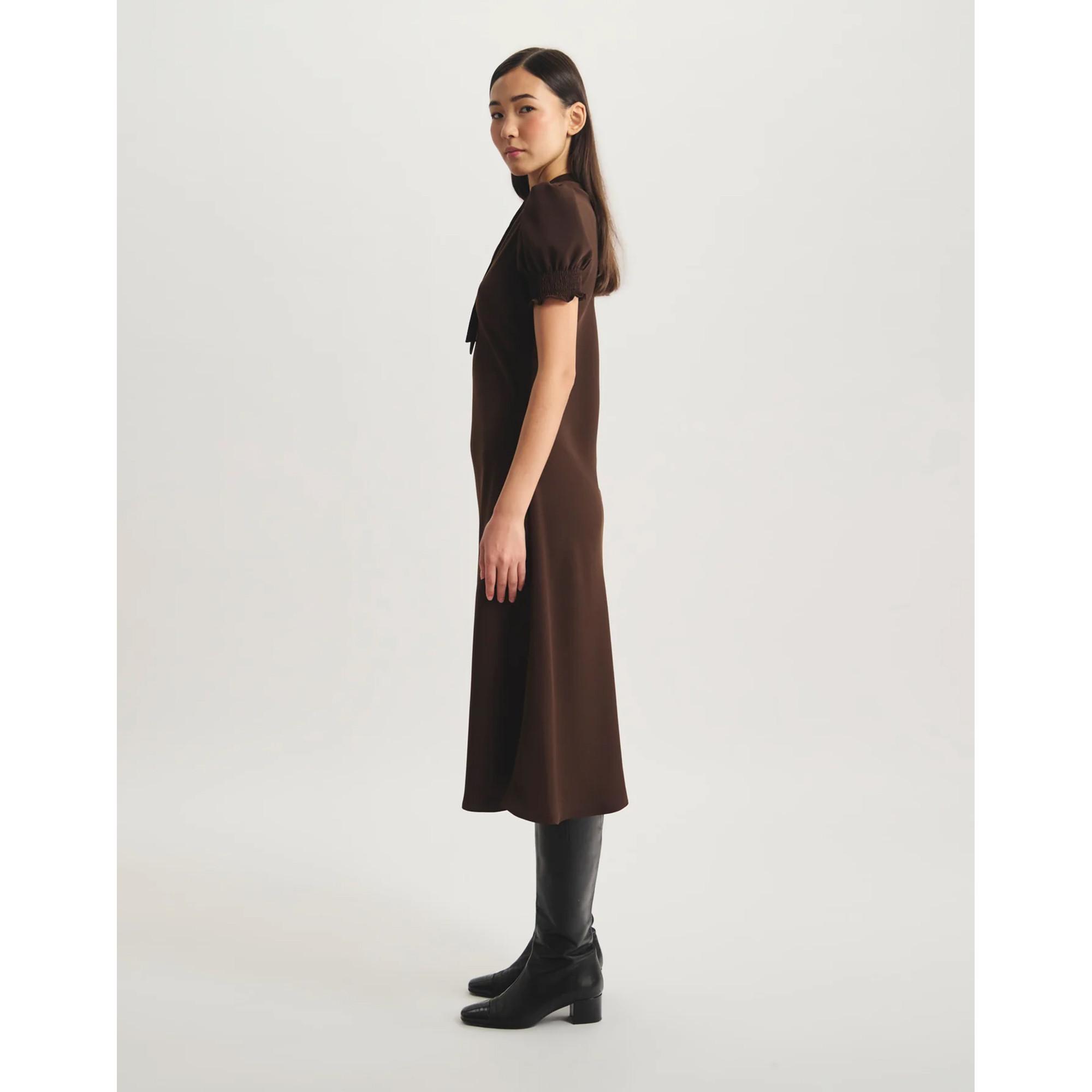 Inès de la Fressange Cerise Keyhole Neck Abito Midi  