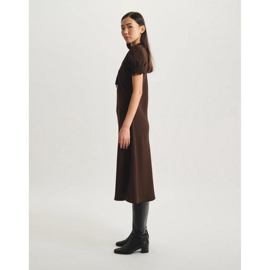 Inès de la Fressange Cerise Robe Midi Encolure Fendue  