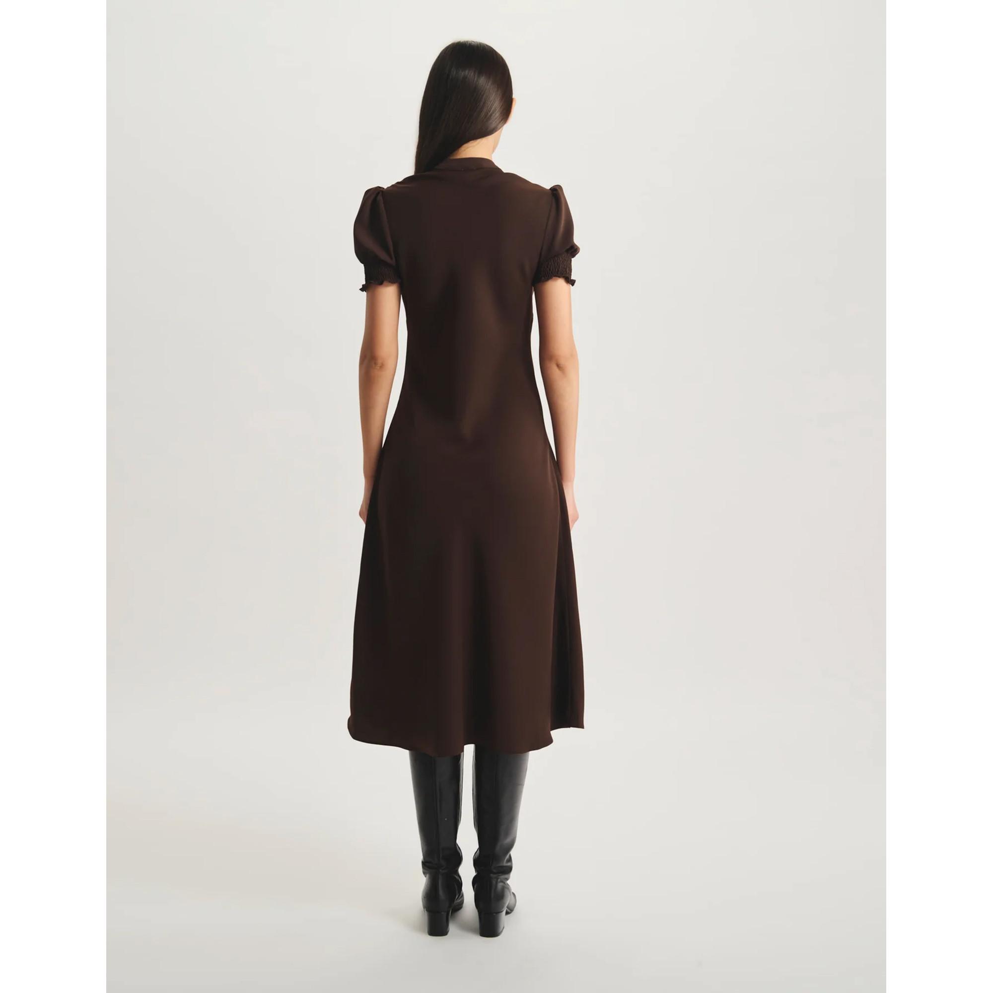 Inès de la Fressange Cerise Keyhole Neck Abito Midi  