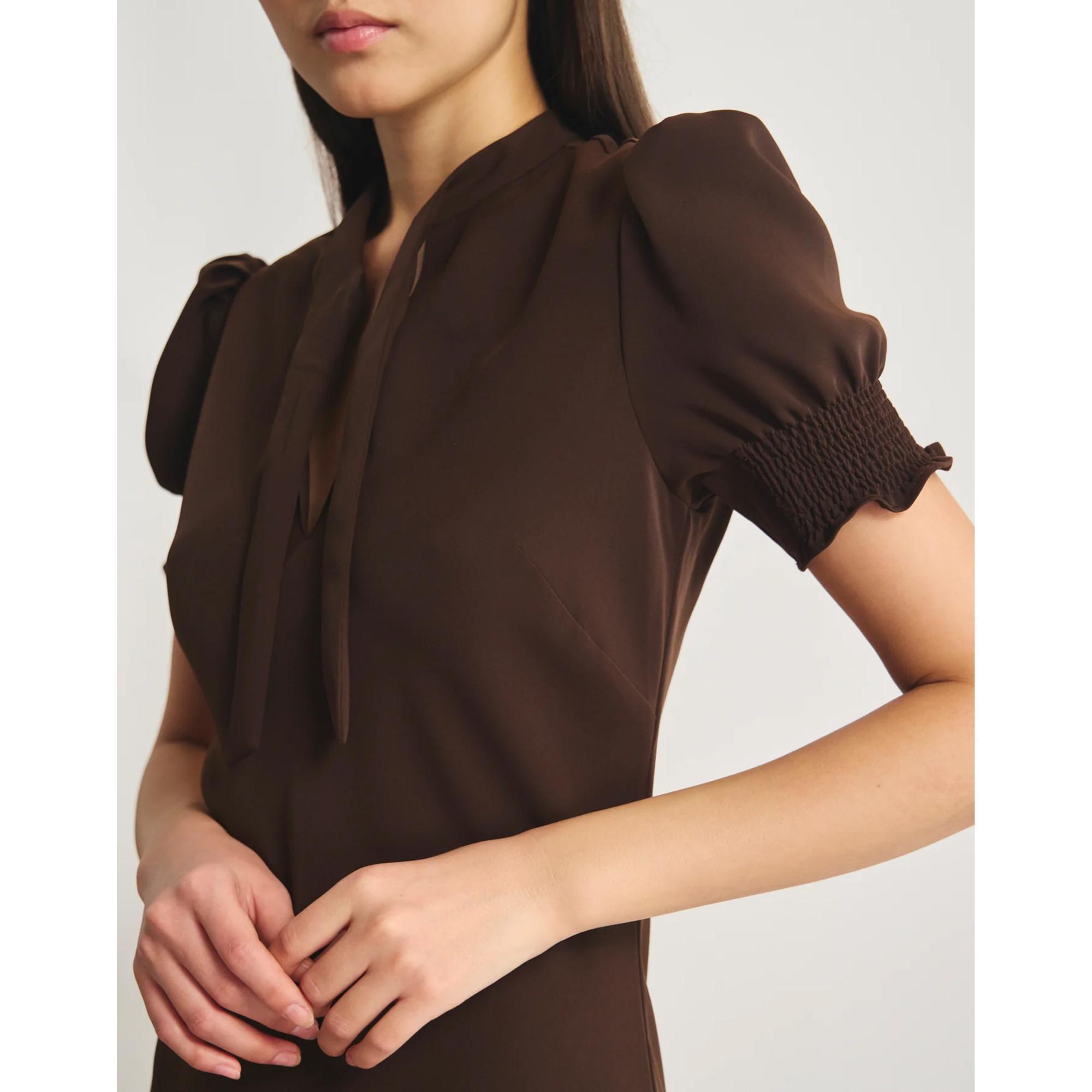 Inès de la Fressange Cerise Keyhole Neck Abito Midi  