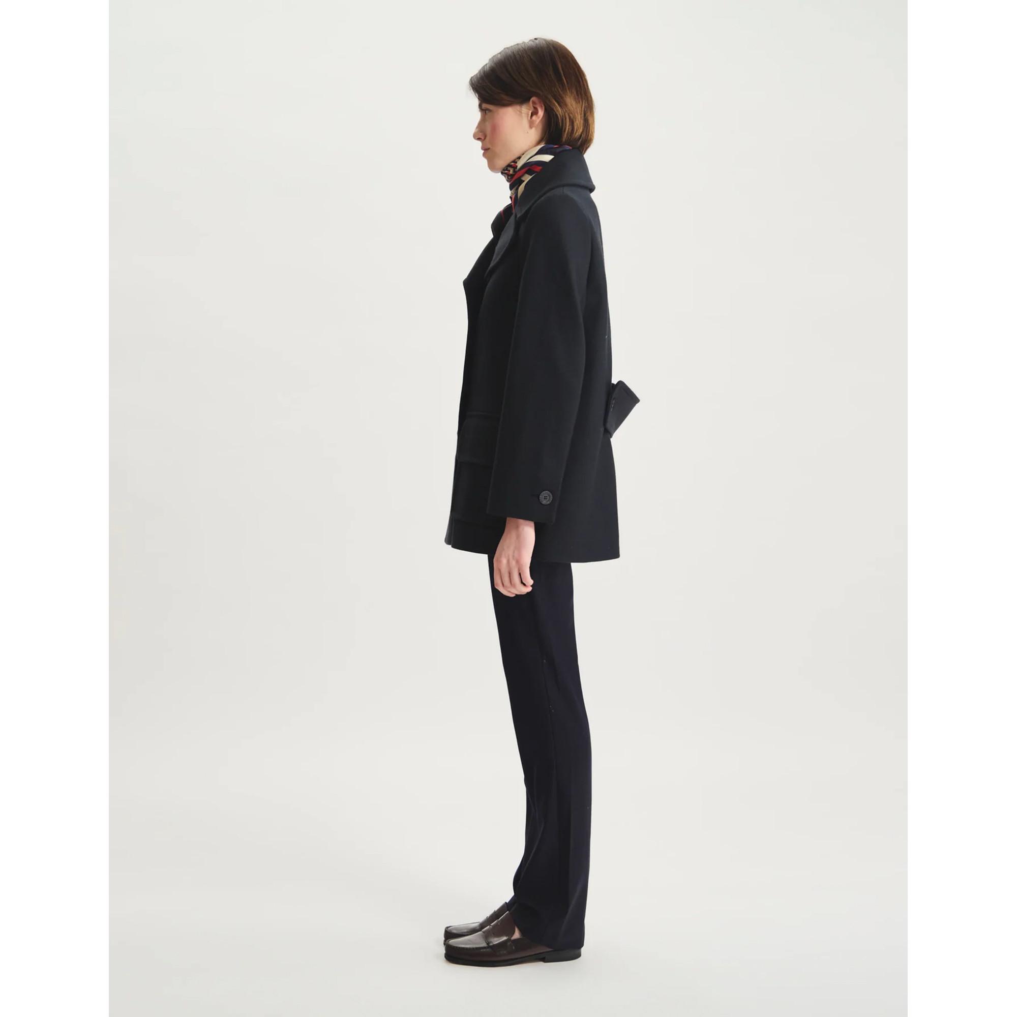 Inès de la Fressange Séraphine Spina di Pesce Svasato Blazer Cappotto  