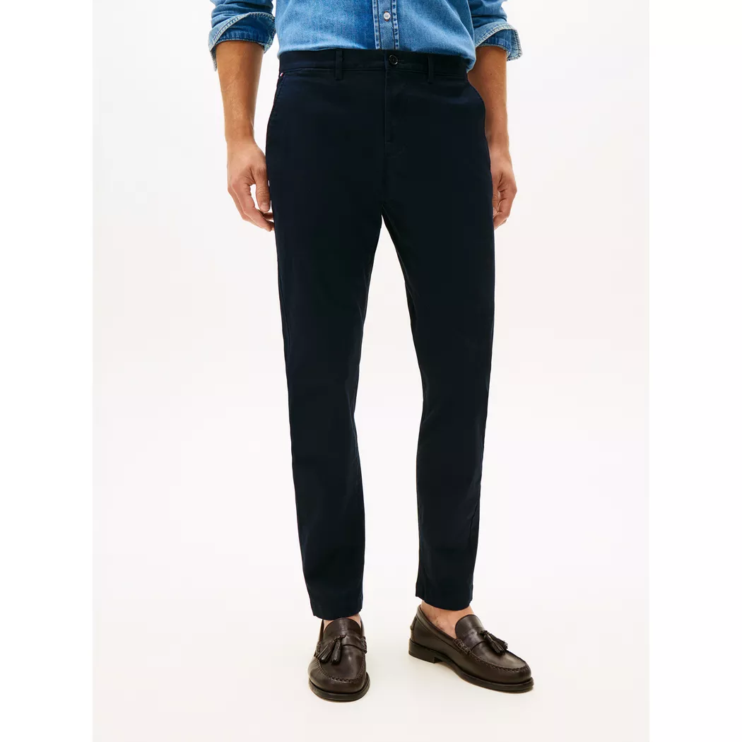 Chinohose TOMMY HILFIGER "CORE DENTON ESSENTIAL", Herren, Gr. 32, Länge 30, blau (desert sky), Twill, Obermaterial: 97% Baumwolle, 3% Elasthan, unifarben, gerade normal, Hosen Chinohose, Straight Fit, Baumwolle mit Stretch