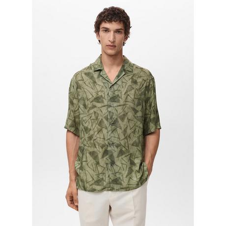 Mango Man Camicia maniche corte fantasia geometrica  