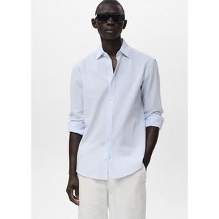 Mango Man Camicia a Righe Maniche Lunghe  