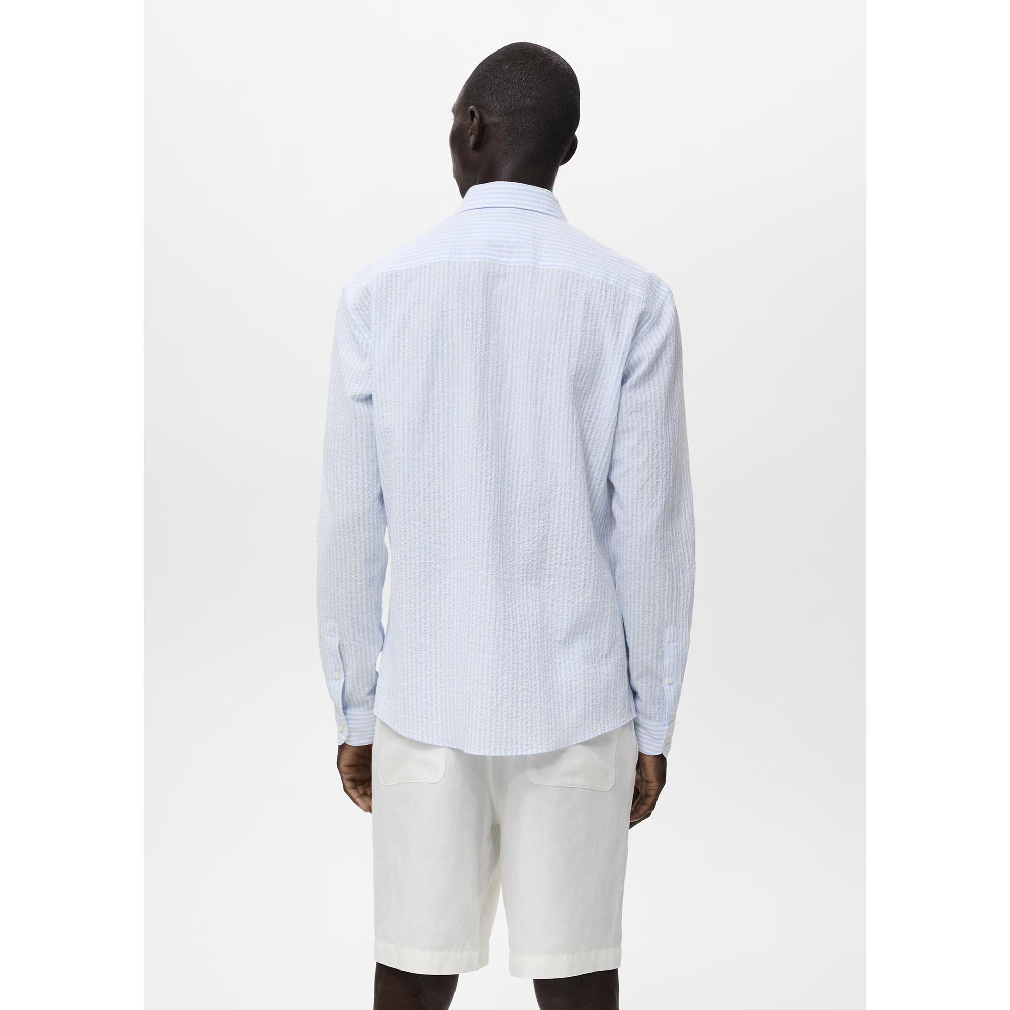 Mango Man Camicia a Righe Maniche Lunghe  