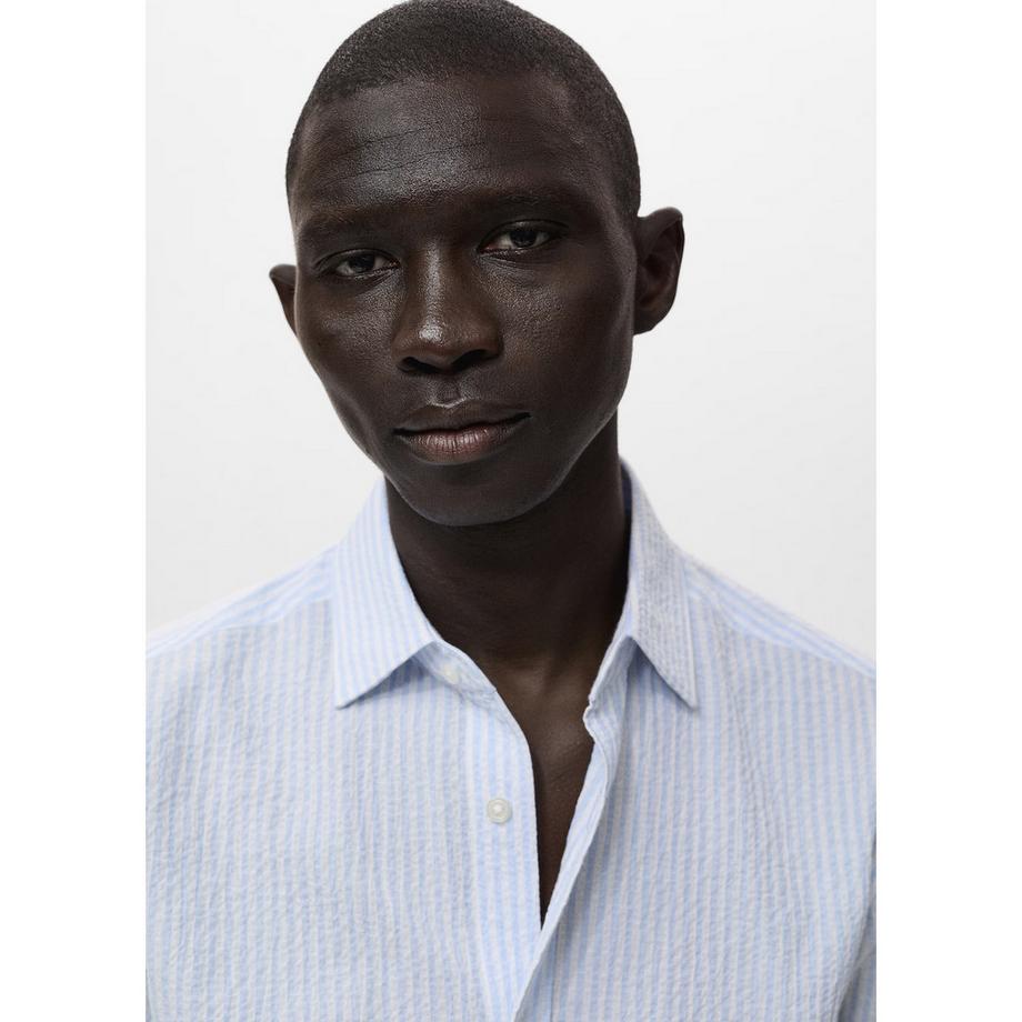 Mango Man Chemise texturée rayée  