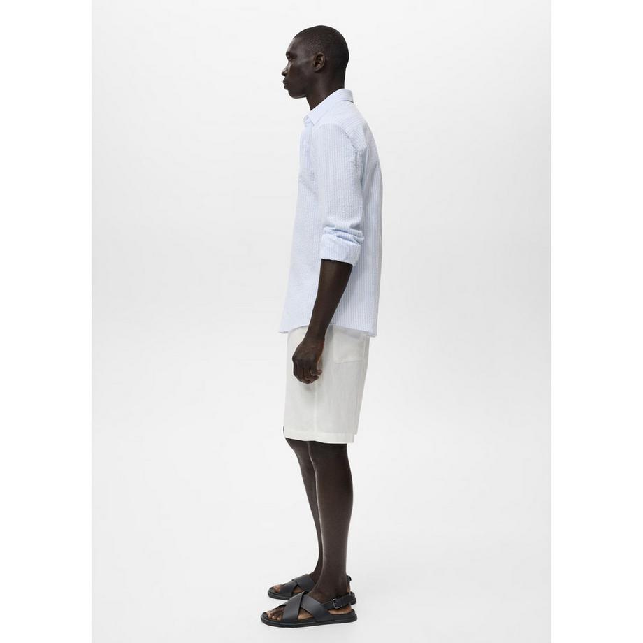 Mango Man Chemise texturée rayée  