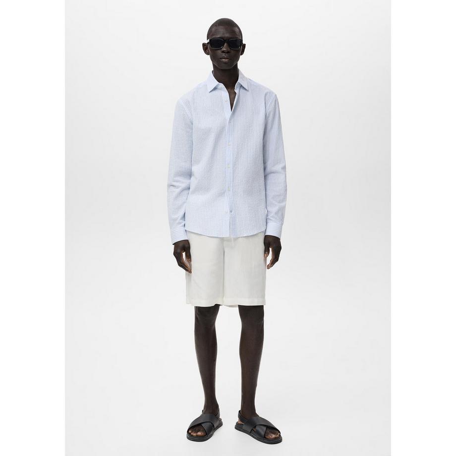 Mango Man Chemise texturée rayée  