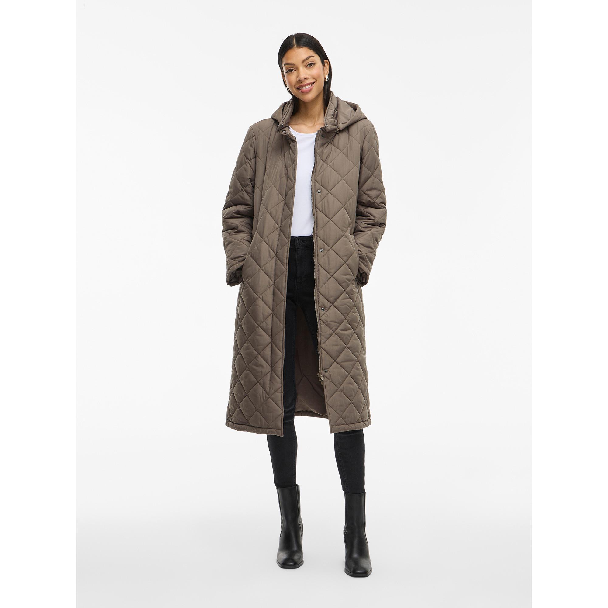 VILA Steppmantel mit Kapuze und Gürtel  