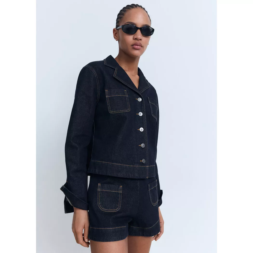 Mango - Shorts, für Damen, Blau Denim, Größe S
