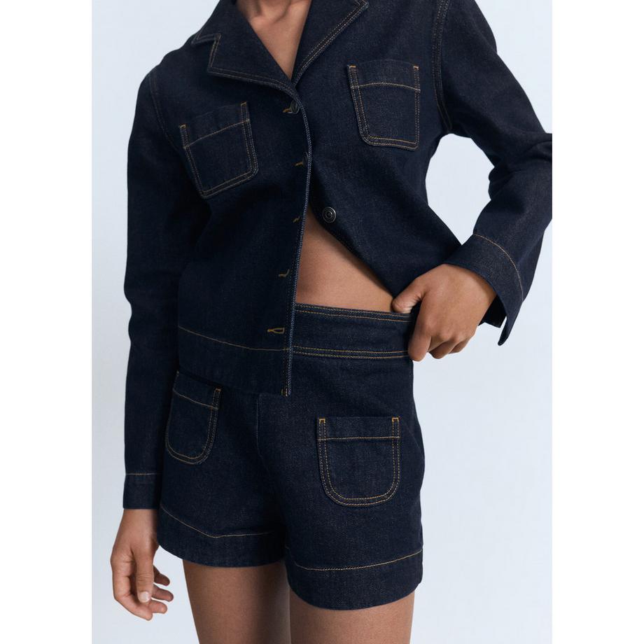 MANGO LIVIA Straight Fit Denim Shorts  