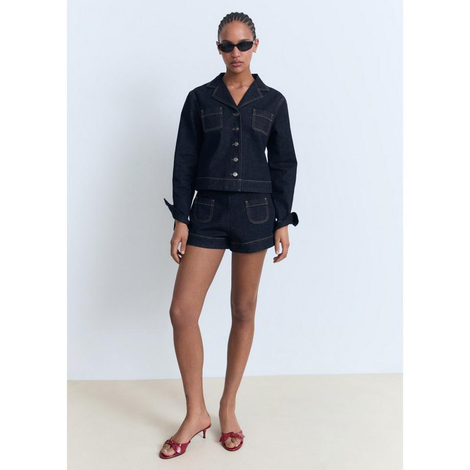 MANGO LIVIA Straight Fit Denim Shorts  