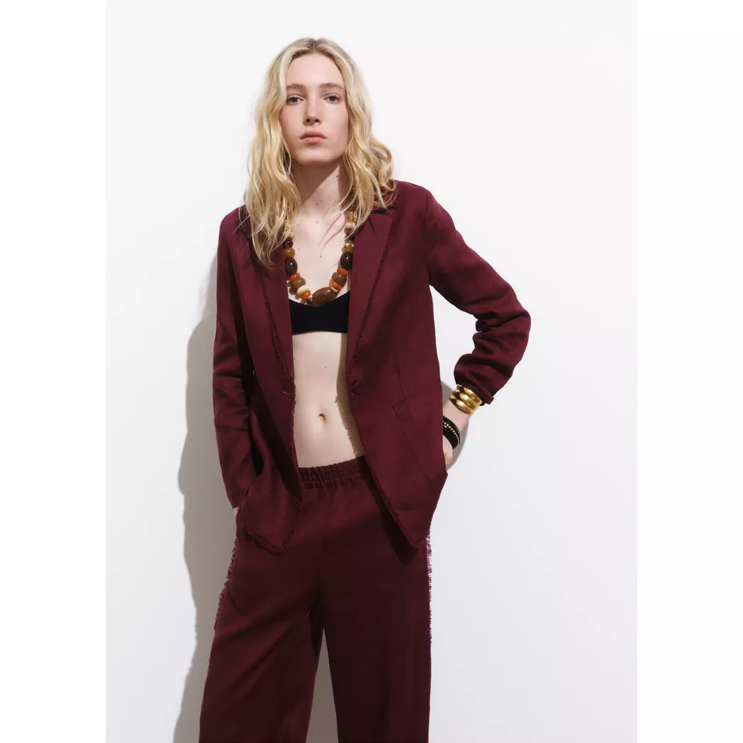 Mango - Blazer, für Damen, Bordeaux, Größe M 2