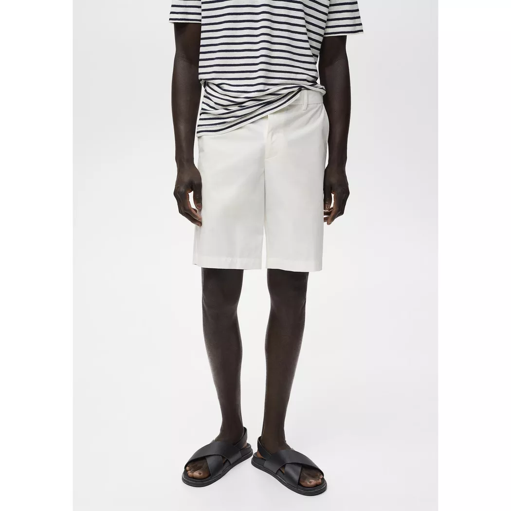 Mango Man - Bermuda Shorts, für Herren, Ecru, Größe 46