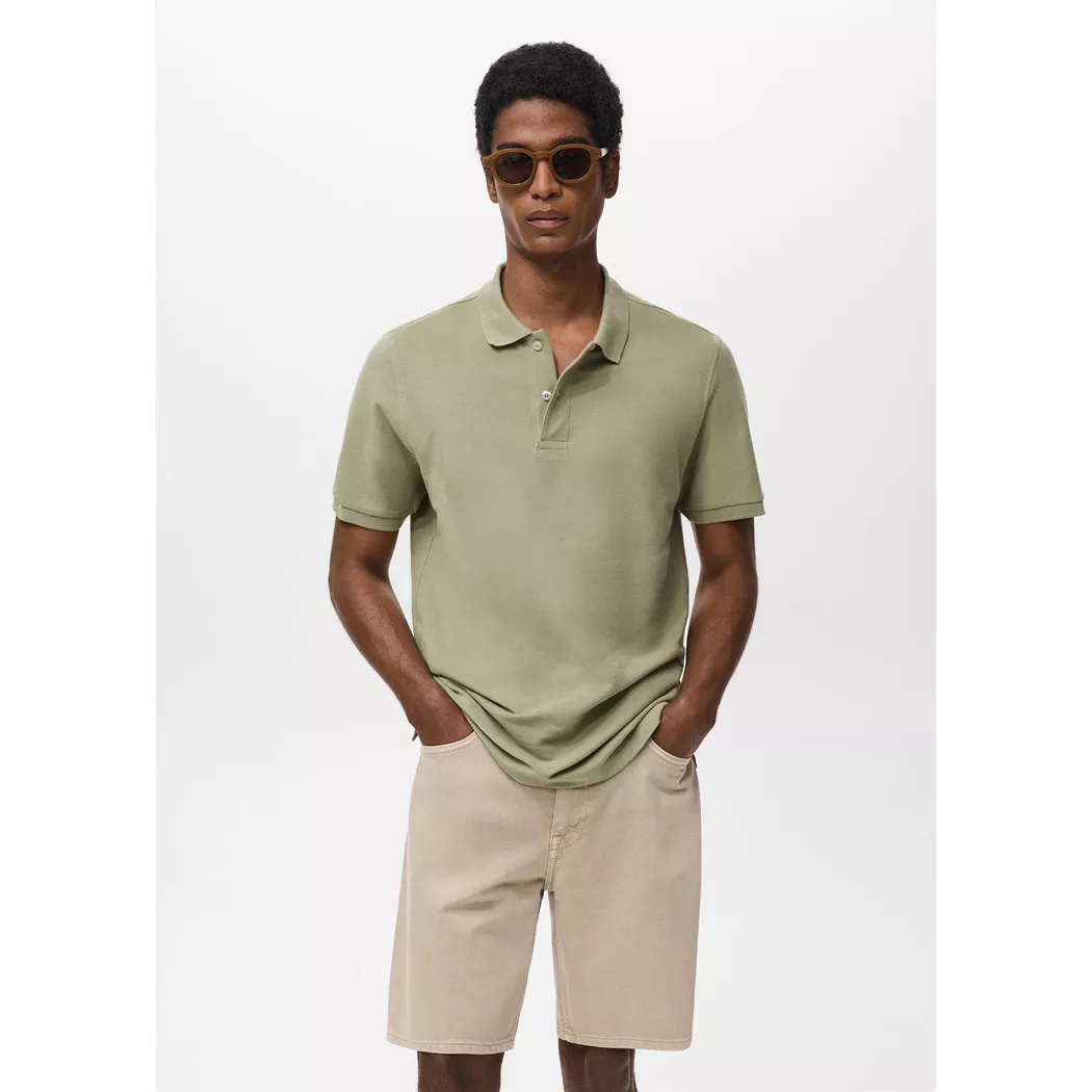 Mango Man - Poloshirt, kurzarm, für Herren, Khaki, Größe S