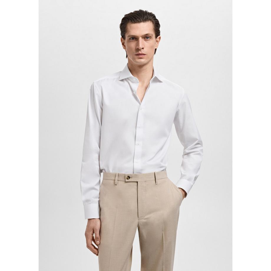 Mango Man Slim Fit Popeline Langarmhemd  