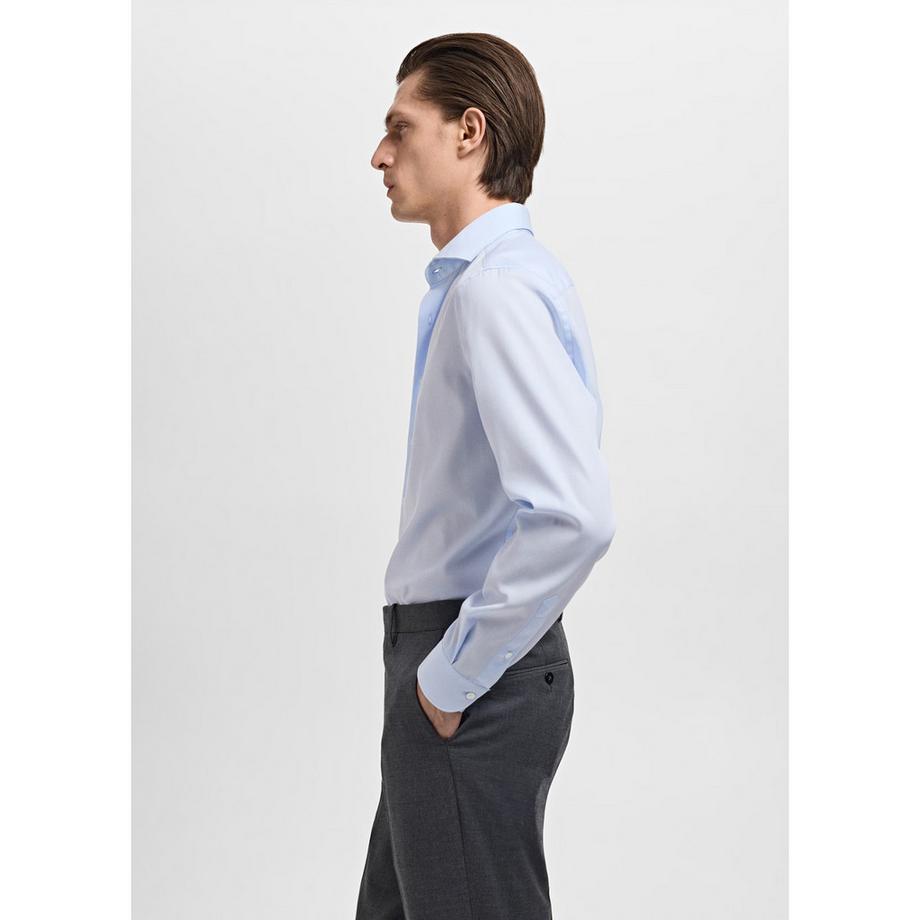 Mango Man Slim Fit Popeline Langarmhemd  