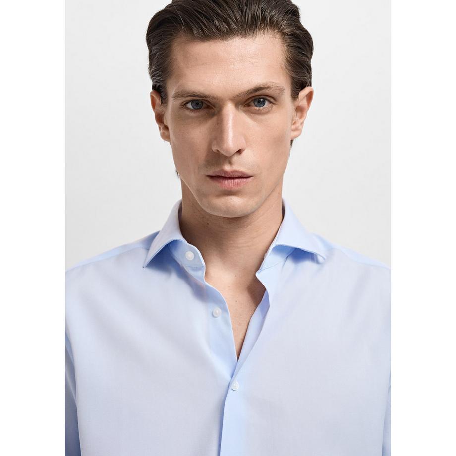 Mango Man Slim Fit Popeline Langarmhemd  