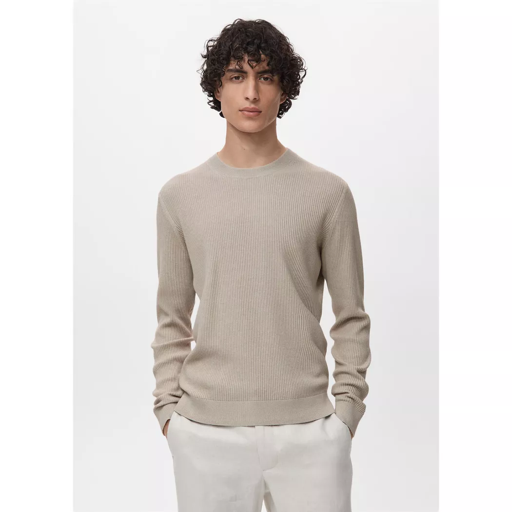 Mango Man - Pullover, für Herren, Beige, Größe L