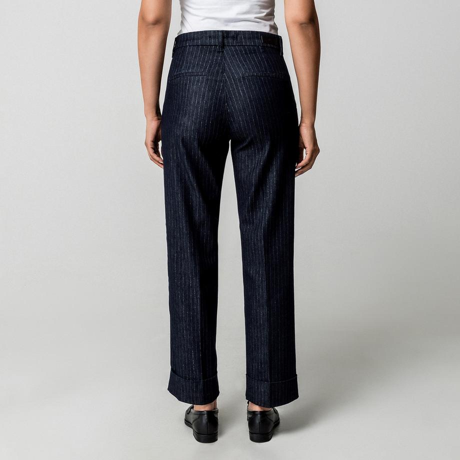 ANGELS LIBERTA TU CHIC Jeans A Righe Gessate Straight Fit  