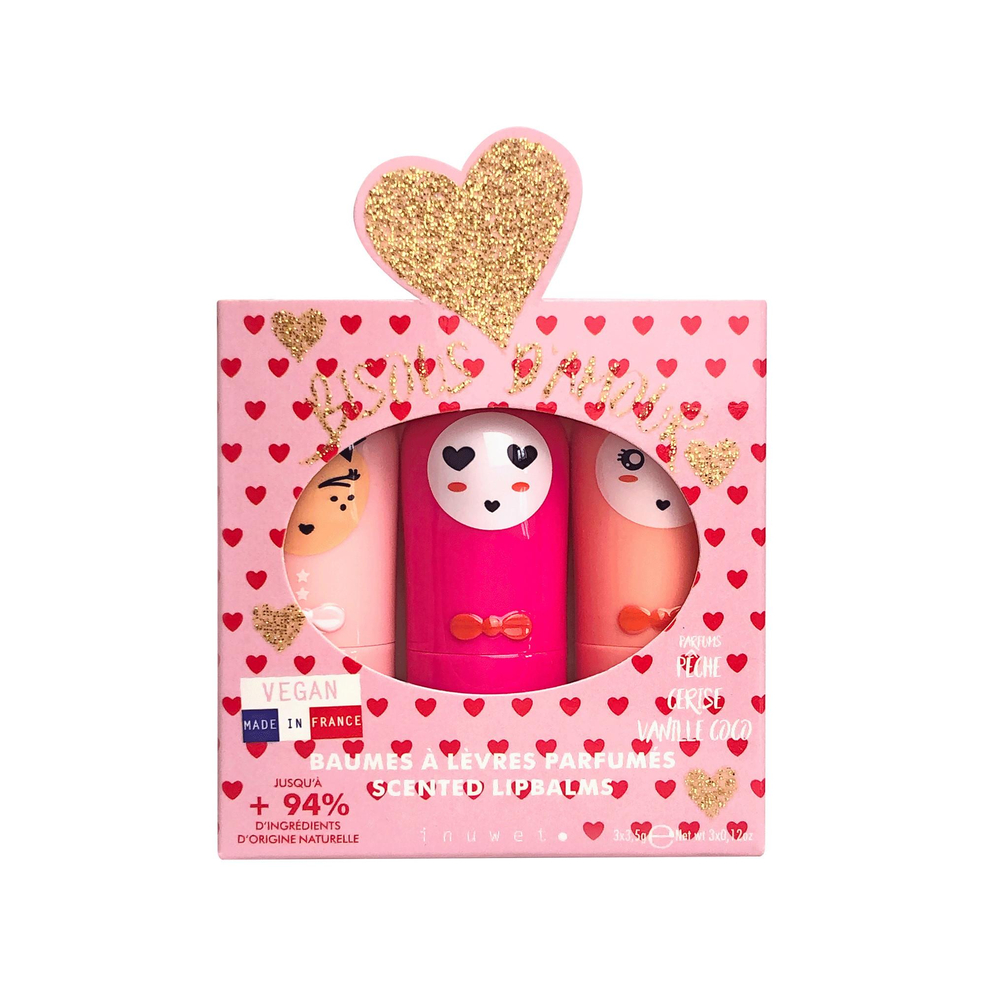 inuwet  Coffret trio de baumes à lèvres - Bisou 