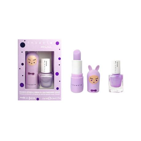 inuwet  Coffret duo baume à lèvres parfum guimauve et vernis parfum myrtille 