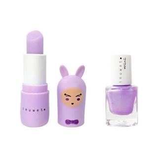 inuwet  Coffret duo baume à lèvres parfum guimauve et vernis parfum myrtille 