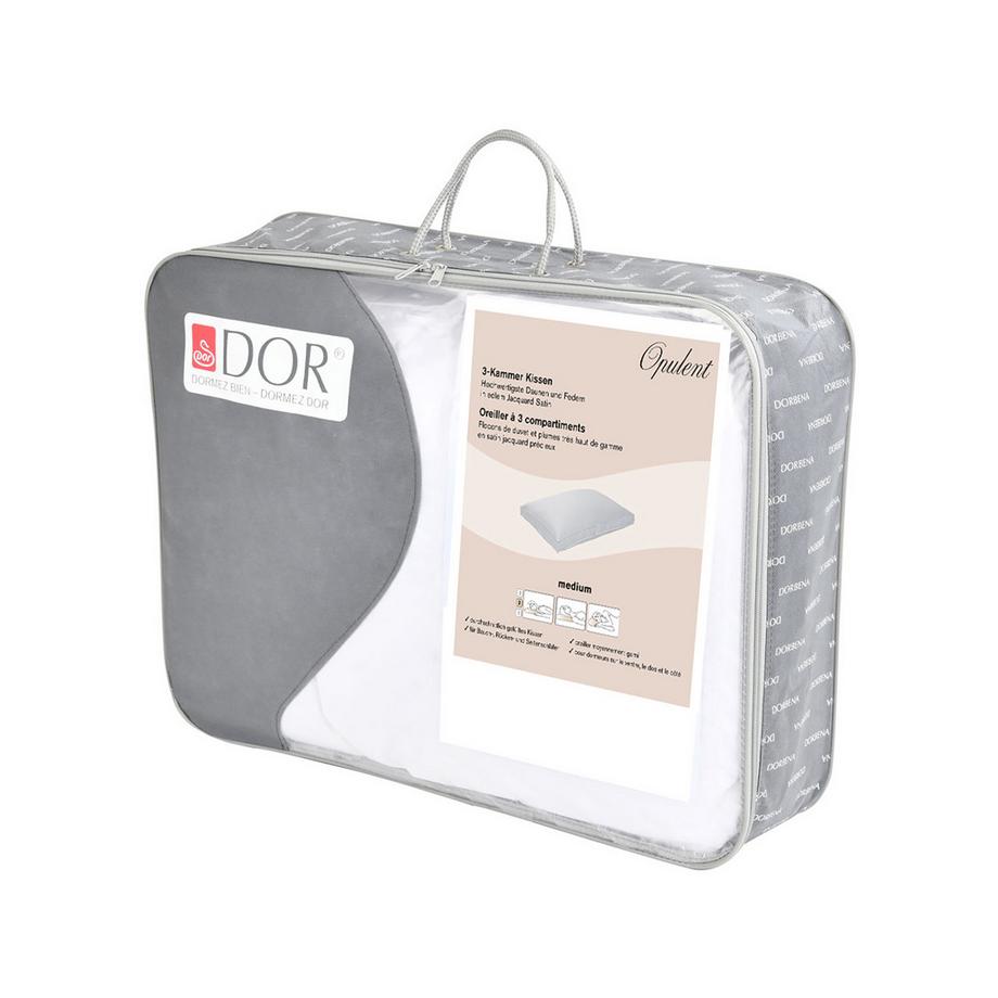 DOR Oreiller mi-ferme 3 compartiments avec bordure latérale  