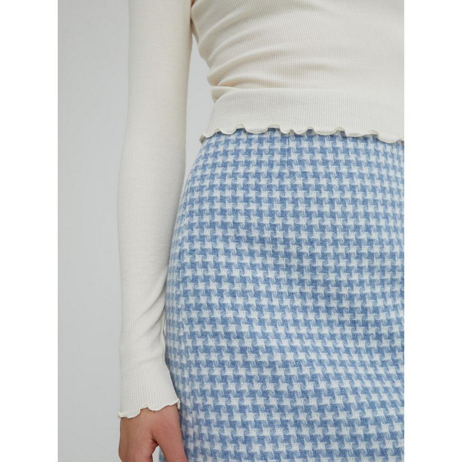 EDITED Geripptes Langarm-Top mit Rüschenbesatz  