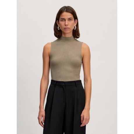 EDITED Ärmelloses Slim Fit Stehkragen Top  