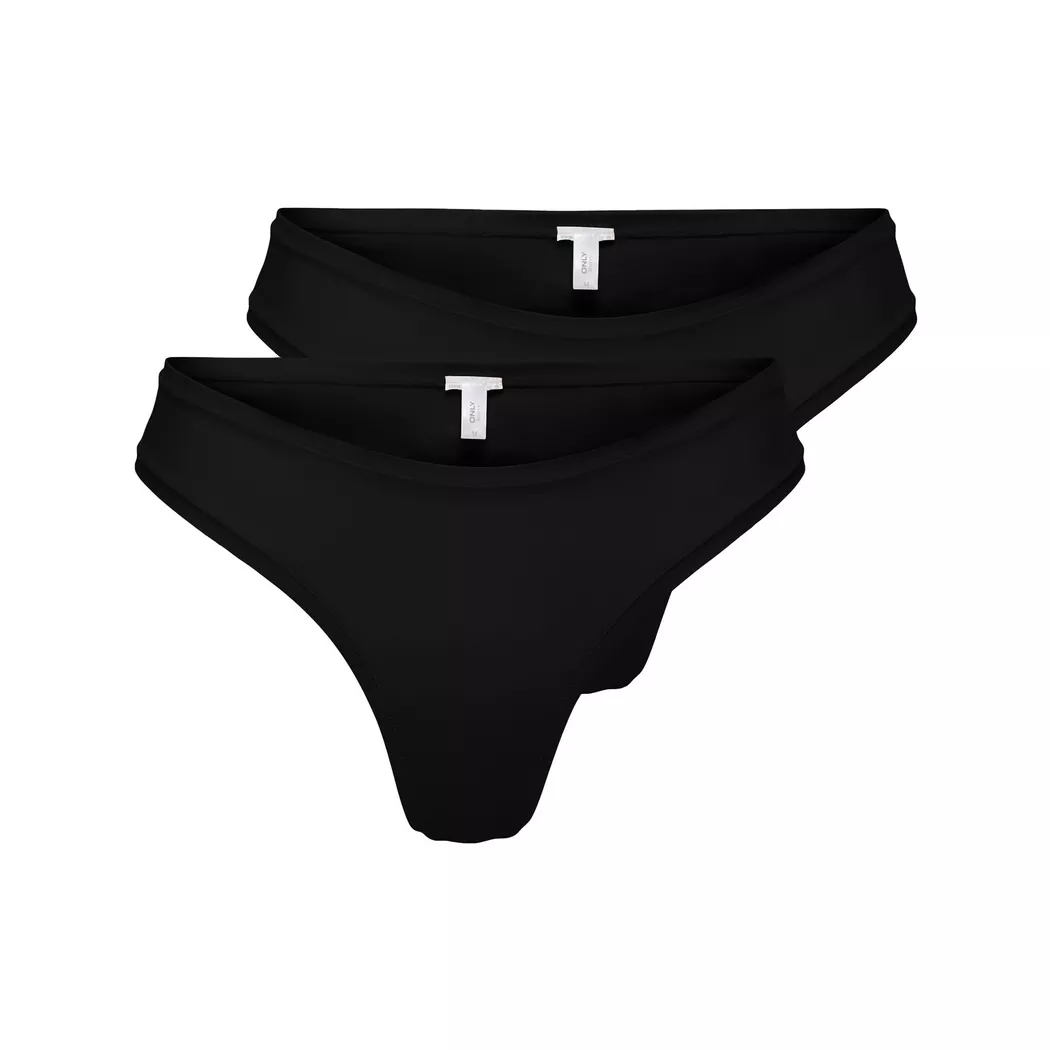 Only Lingerie - Duopack String, für Damen, Black, Größe L