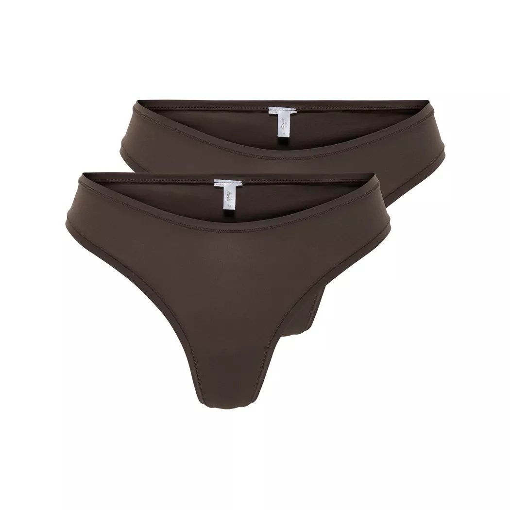 Only Lingerie - Duopack String, für Damen, Dunkelbraun, Größe XS